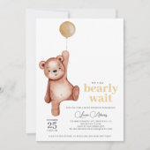 Teddybeer genderneutraal Baby shower Kaart (Voorkant)