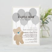 Teddybeer genderneutraal Baby shower per post Kaart (Staand voorkant)