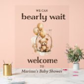 Teddybeer genderneutraal Baby shower welkom Acryl Bord (Huwelijk)