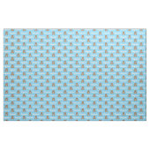 Teddybeer Gepersonaliseerde Blauwe Naam Stof (Fat Quarter)