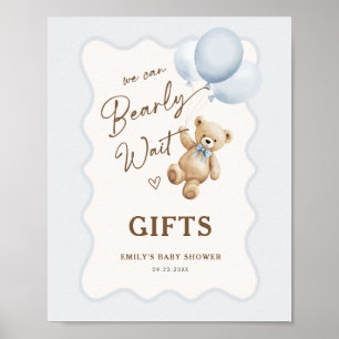 Teddybeer Geschenken voor Baby Jongens Borrelcadea Poster
