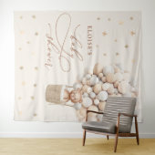 Teddybeer geslacht neutrale babyshower achtergrond wandkleed (In Situ (horizontaal))