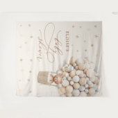 Teddybeer geslacht neutrale babyshower achtergrond wandkleed (Voorkant (horizontaal))