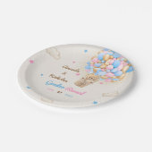 Teddybeer Geslacht Onthullen Roze Blauw Papieren Bordje (Gekanteld)