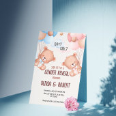 Teddybeer Geslacht onthullen uitnodigingsballonnen Kaart