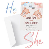 Teddybeer Geslacht onthullen uitnodigingsballonnen Kaart