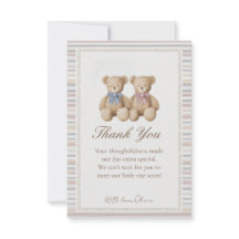 Teddybeer geslacht onthulling bedankkaart