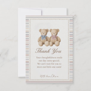 Teddybeer geslacht onthulling bedankkaart