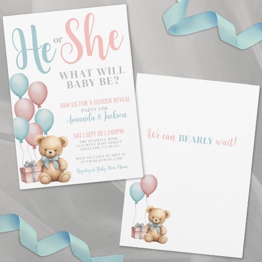 Teddybeer geslacht onthulling kaart