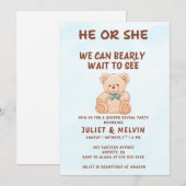 Teddybeer Geslacht Uitnodiging (Voorkant / Achterkant)
