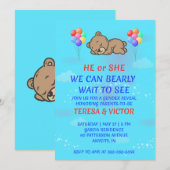 Teddybeer Geslacht Uitnodiging (Voorkant / Achterkant)