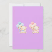 Teddybeer Geslacht Uitnodiging (Achterkant)