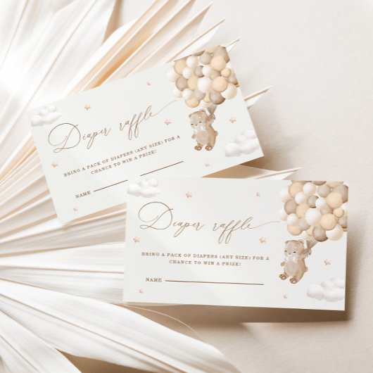 Teddybeer geslachtsneutrale luier Raffle Enclosure Informatiekaartje