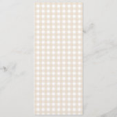 Teddybeer Geslachtsonafhankelijke Gingham Baby Sho Menu (Achterkant)