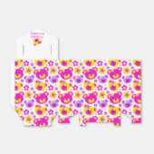 Teddybeer gezichten en bloemen dank u geschenkdoos bedankdoosjes (Uitgevouwen)