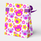 Teddybeer gezichten en bloemen dank u geschenkdoos bedankdoosjes (Achterkant)