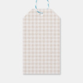 Teddybeer Gingham Baby Shower Bedankt Cadeaulabel (Achterkant)