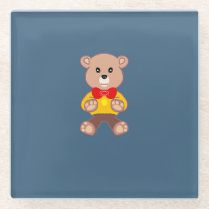 Teddybeer glazen onderzetter