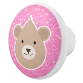 Teddybeer Glitter Keramische Knop (Rechts)