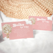 Teddybeer gouden ballonnen meisje Baby shower Informatiekaartje