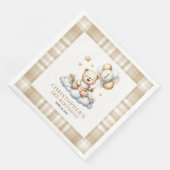 Teddybeer Gouden Servetten voor 1e Verjaardagsfees (Hoek)