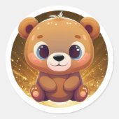 Teddybeer grillige dierlijke Cartoon Graphic 🧸 Ronde Sticker (Voorkant)