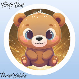 Teddybeer grillige dierlijke Cartoon Graphic 🧸 Ronde Sticker