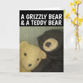 TEDDYBEER & GRIZZLY ROMANTISCH LIEFDES WENSKAART KAART (Gele Bloem)