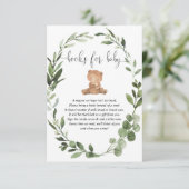 Teddybeer groen eucalyptus boeken voor baby encl informatiekaartje (Staand voorkant)