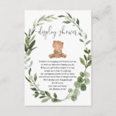 Teddybeer groen eucalyptus display douche informatiekaartje (Voorkant)