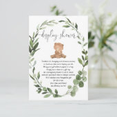 Teddybeer groen eucalyptus display douche informatiekaartje (Staand voorkant)