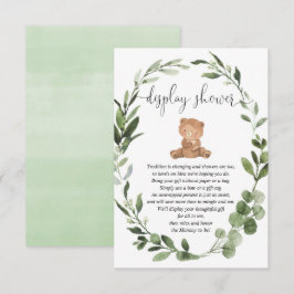 Teddybeer groen eucalyptus display douche informatiekaartje