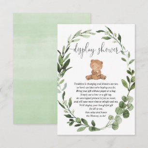 Teddybeer groen eucalyptus display douche informatiekaartje