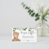 Teddybeer groen eucalyptus luierloterij informatiekaartje (Staand voorkant)