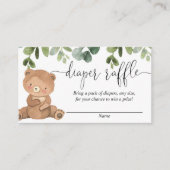 Teddybeer groen eucalyptus luierloterij informatiekaartje (Voorkant)