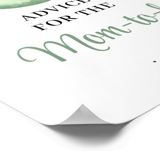 Teddybeer groen goud Advies voor de moeder-to-be Poster (Hoek)