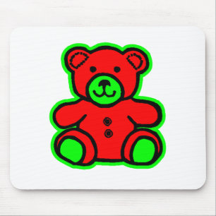 Teddybeer groen rood het museum Zazzle geschenken Muismat