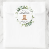 Teddybeer groen schattig baby shower dank u ronde sticker (Tas)