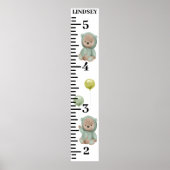 Teddybeer groene ballonnen poster (Voorkant)