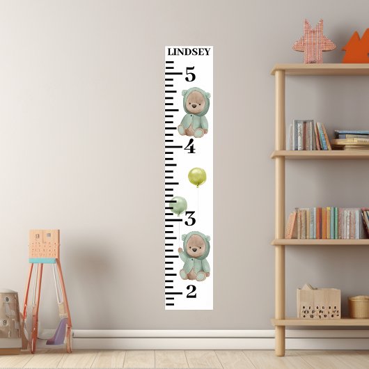 Teddybeer groene ballonnen poster