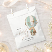 Teddybeer, groene heteluchtballon, eerste verjaard bedankzakje (Geknipt)