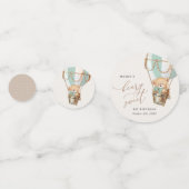 Teddybeer, groene heteluchtballon, eerste verjaard confetti (Voorkanten)