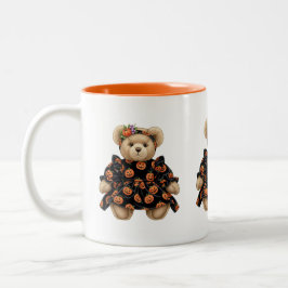 Teddybeer Halloween beroemd gemaakt door Natasha U Tweekleurige Koffiemok