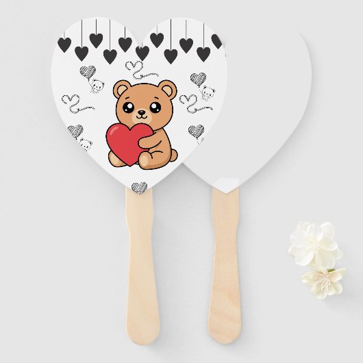 Teddybeer Handwaaier (Voorkant en achterkant)