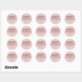 Teddybeer Happy Birthday Sticker - Roze (Vel)