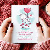 Teddybeer Hart Ballonnen Valentijnsfeestje Kaart