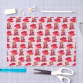 Teddybeer hartballonnen (ontwerp 1 rode serie) tissuepapier (Craft)