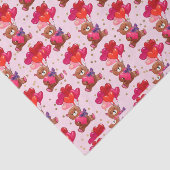 Teddybeer hartballonnen (ontwerp 1 rode serie) tissuepapier (Detail)