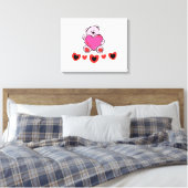 Teddybeer heeft hart canvas afdruk (Insitu (Slaapkamer))