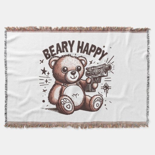 Teddybeer heel blij deken (Voorkant)